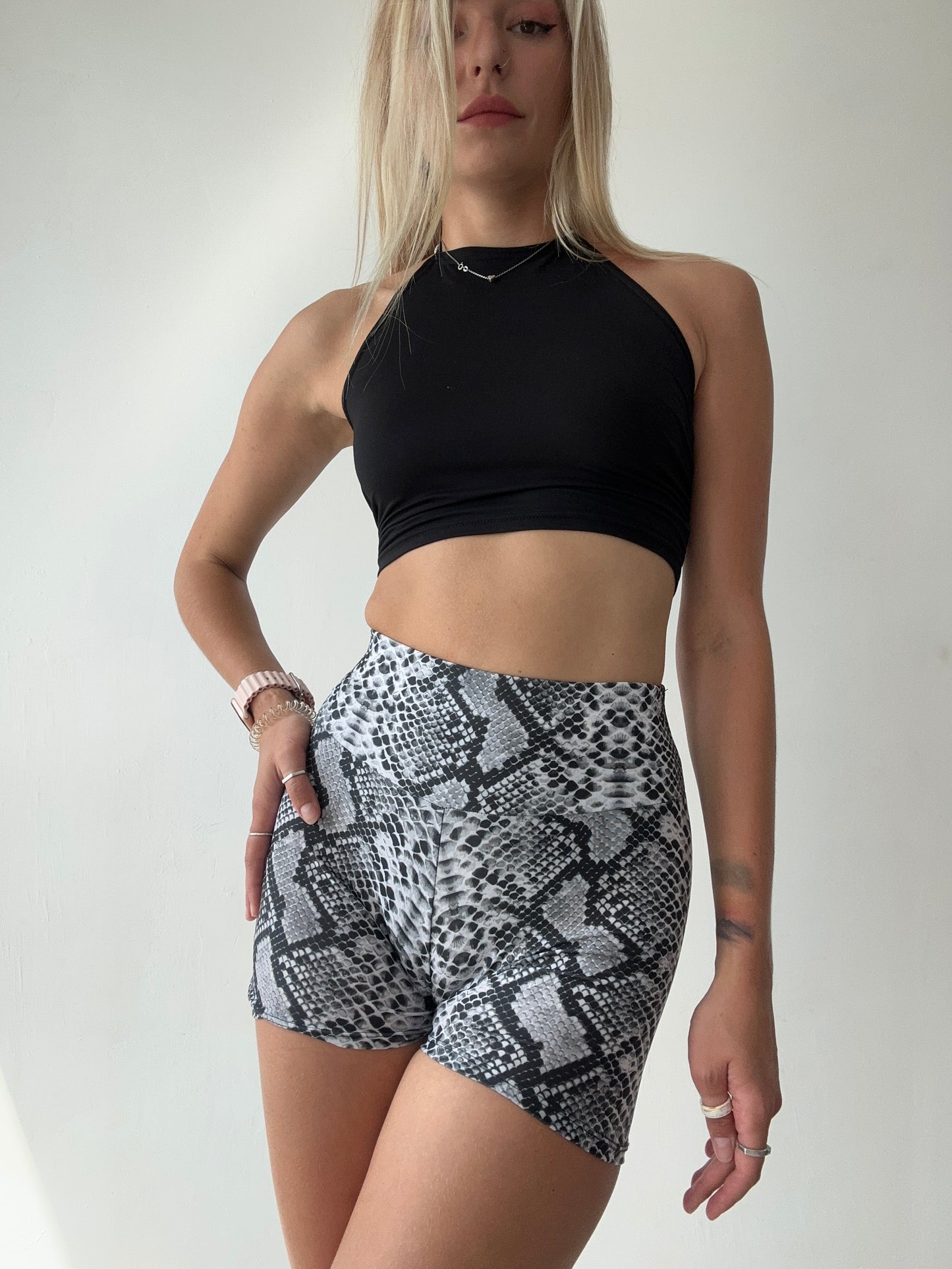 Black High Neck Tank Crop Top