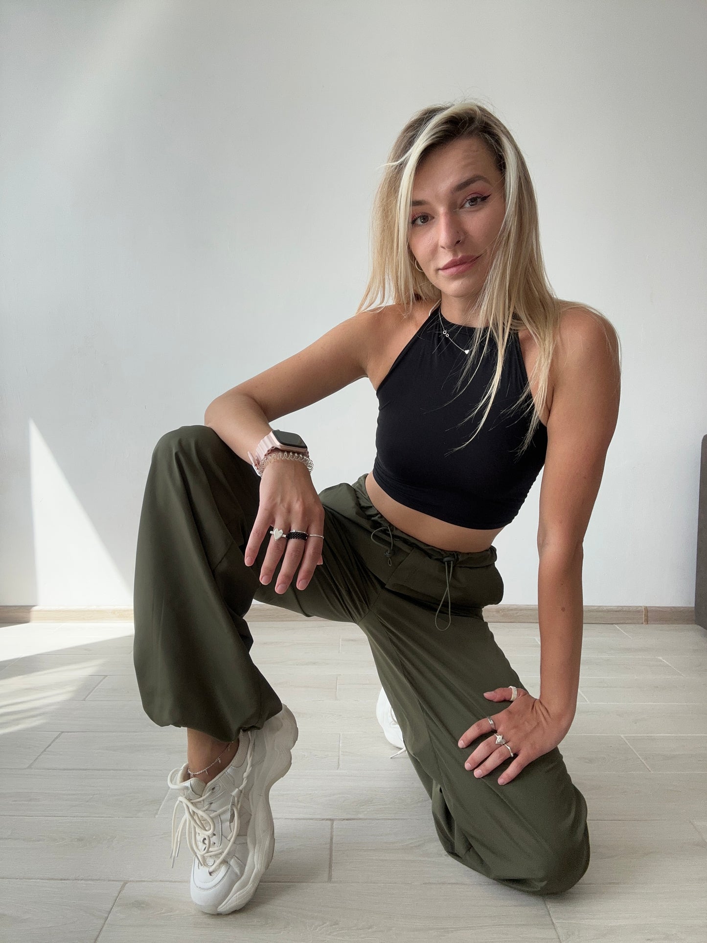 Black High Neck Tank Crop Top