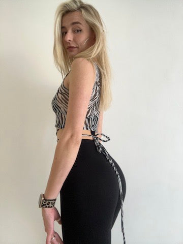 Zebra Mesh Crop Top
