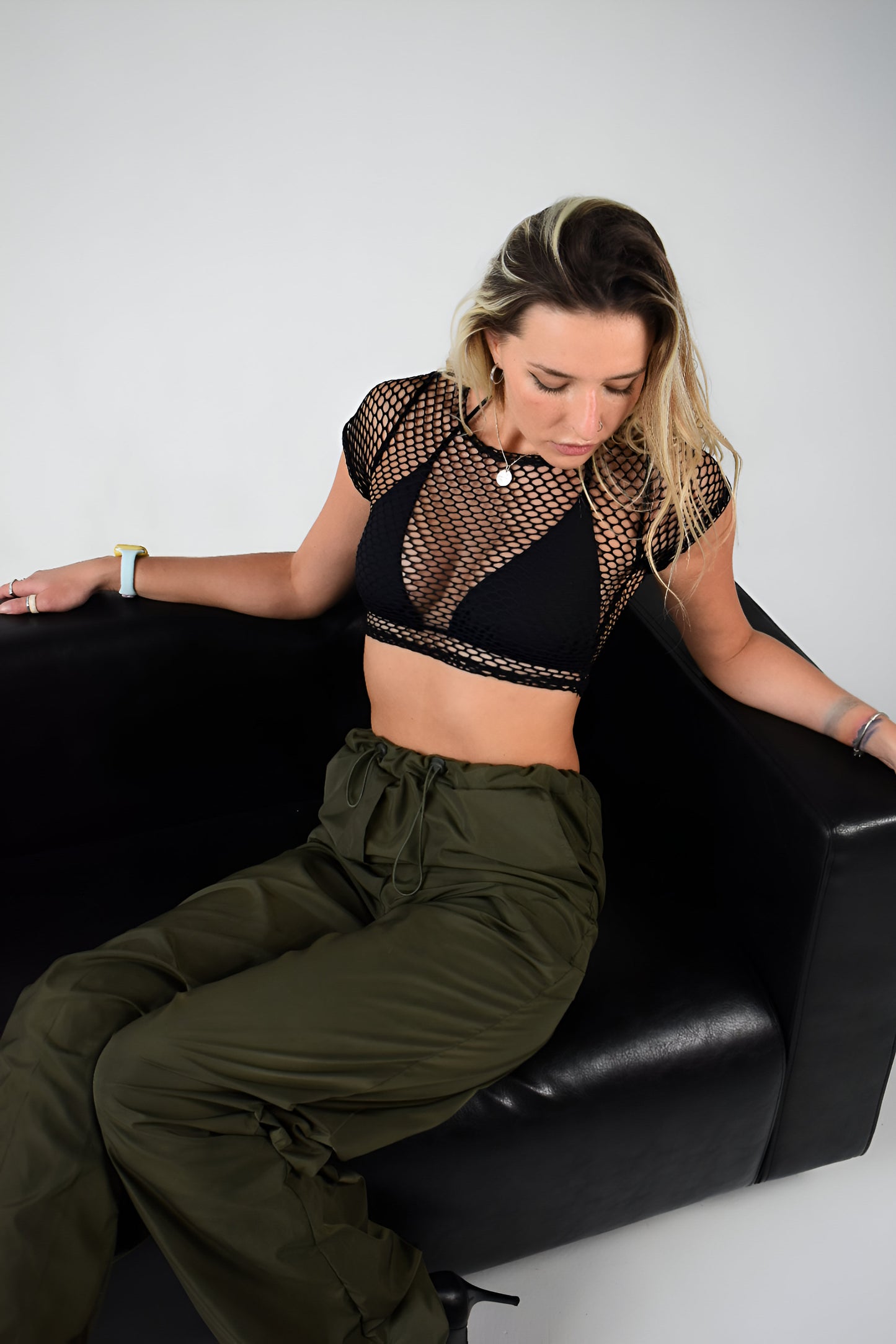 Khaki Cargo Wide Leg Pants