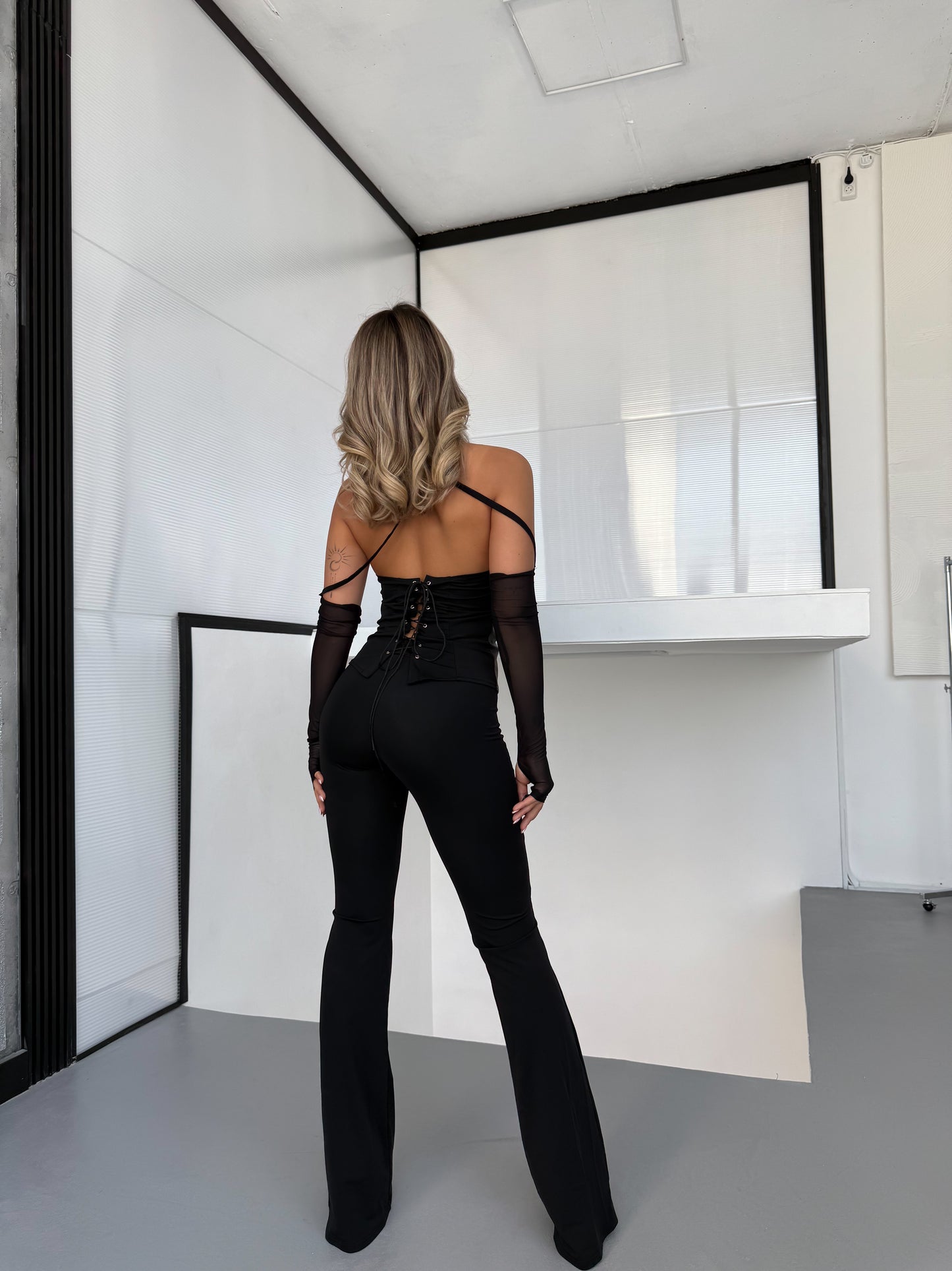 Matte Black Corset with Spandex Inserts