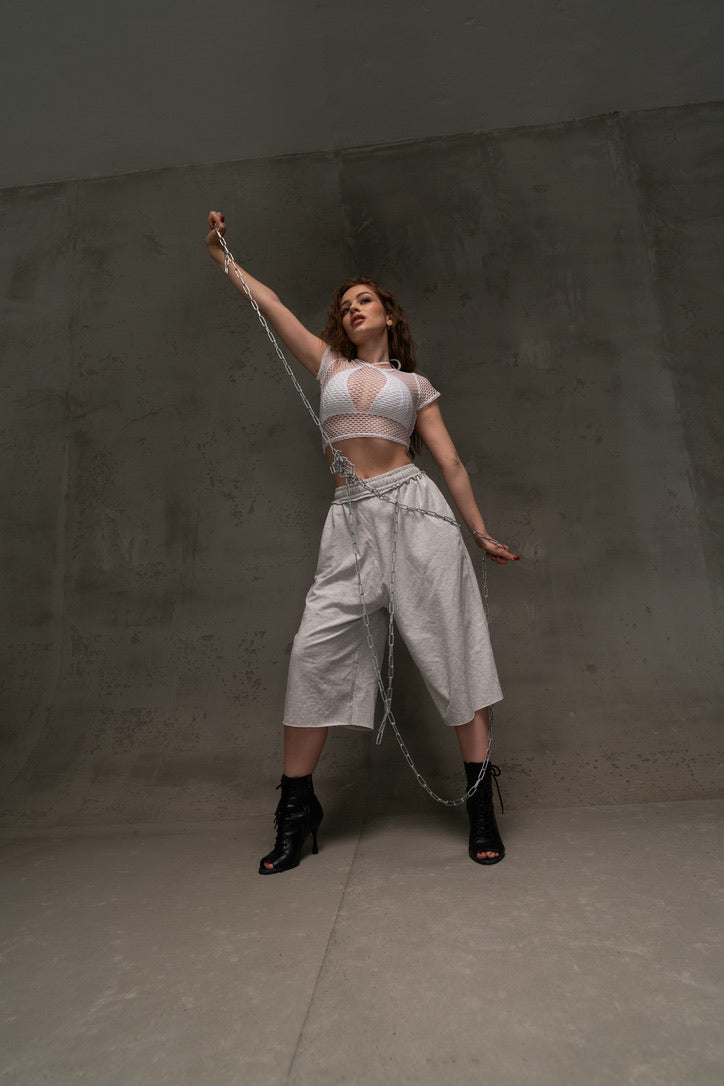 Grey Oversize Hip Hop Shorts