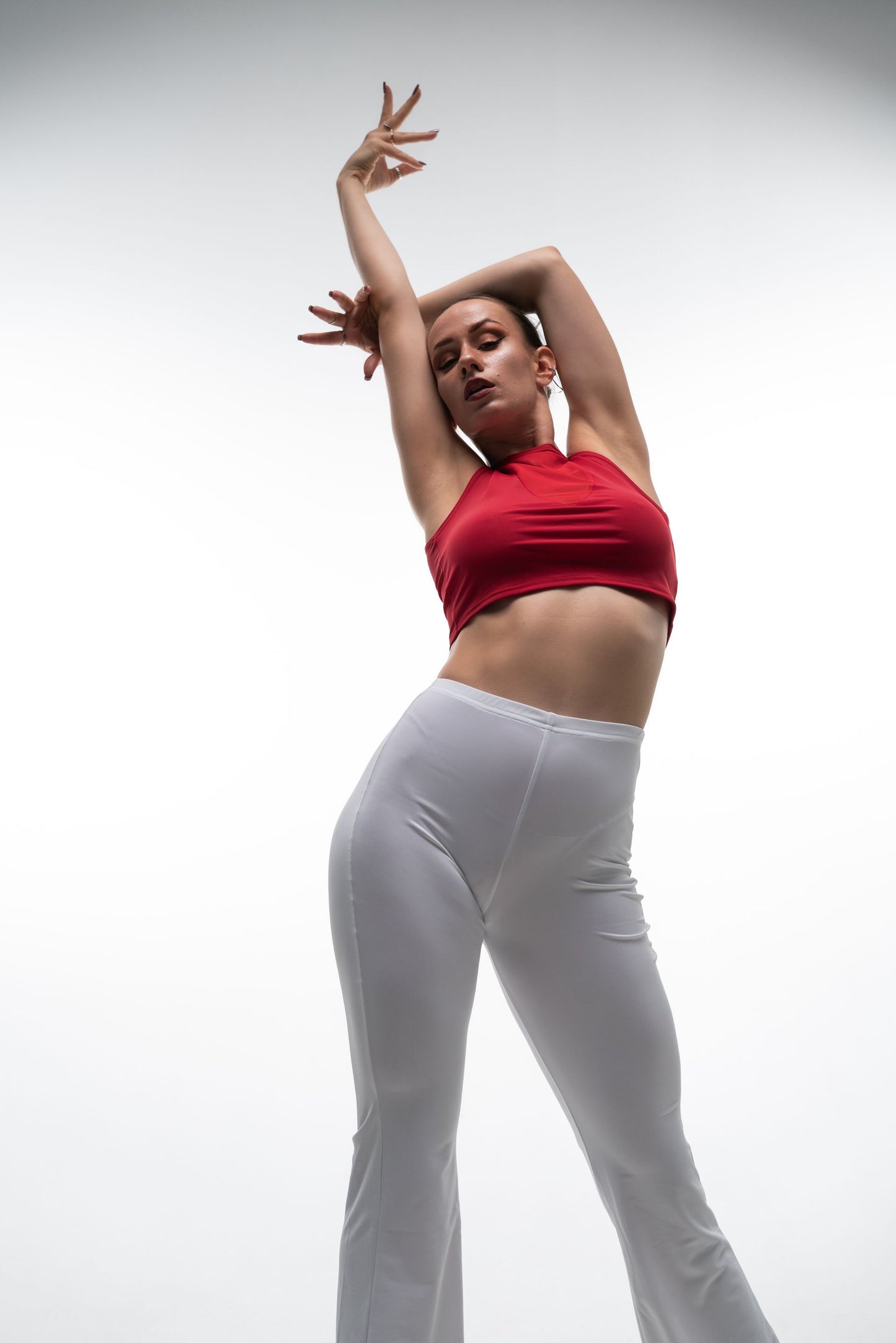 White High Waist Stretch Pants