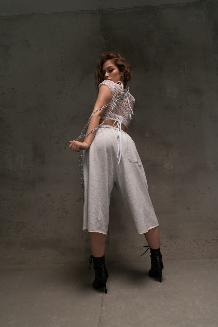 Grey Oversize Hip Hop Shorts