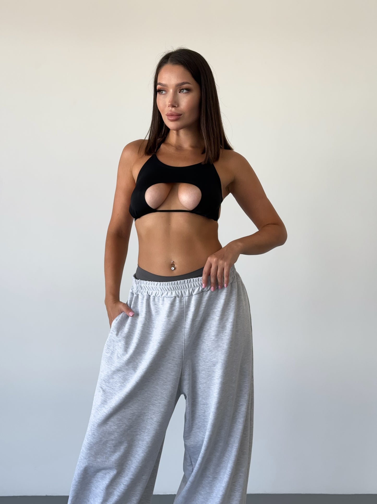 Grey Oversize Hip Hop Dance Pants