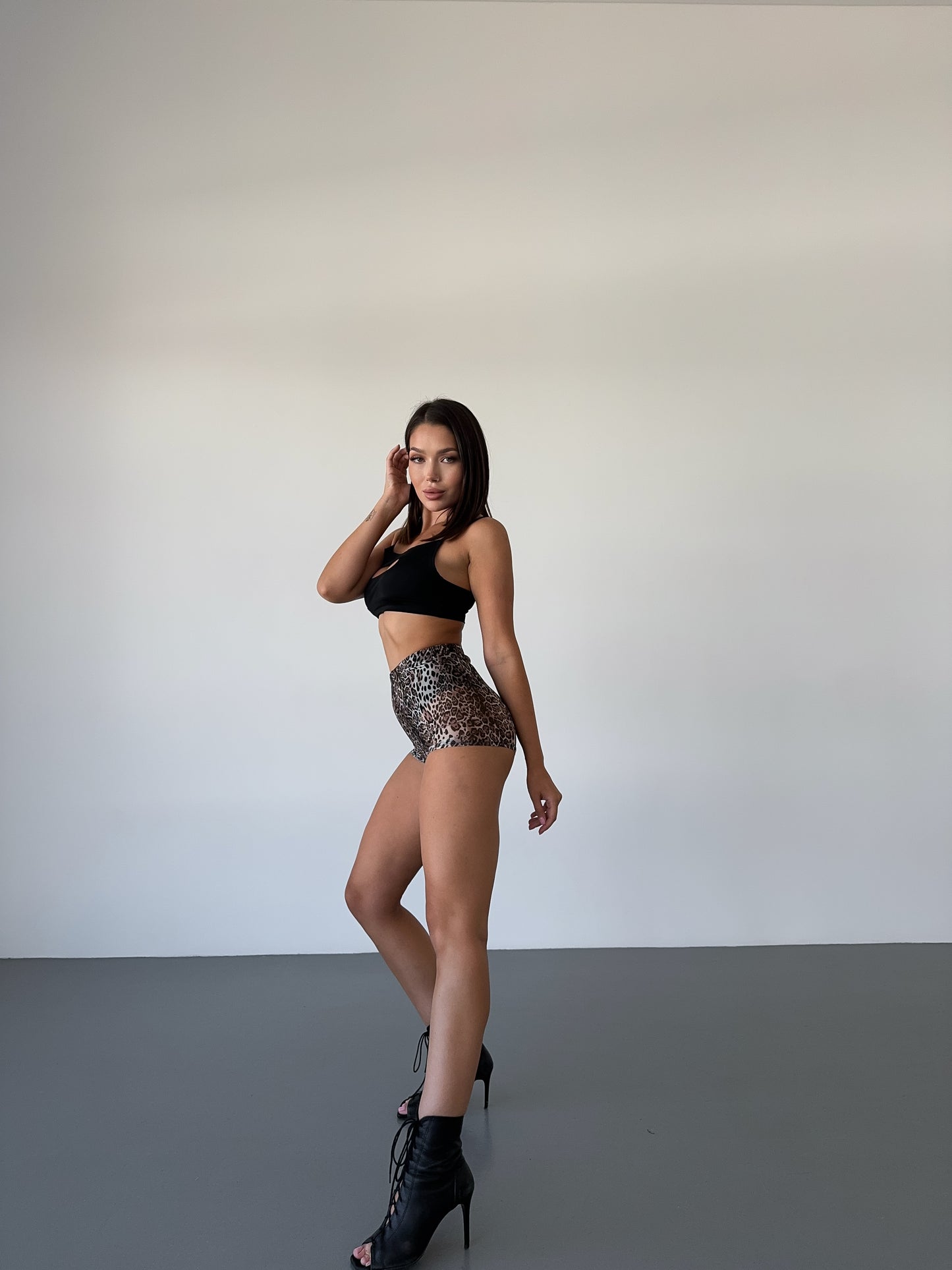 Black Strappy Oval Cut Out Top