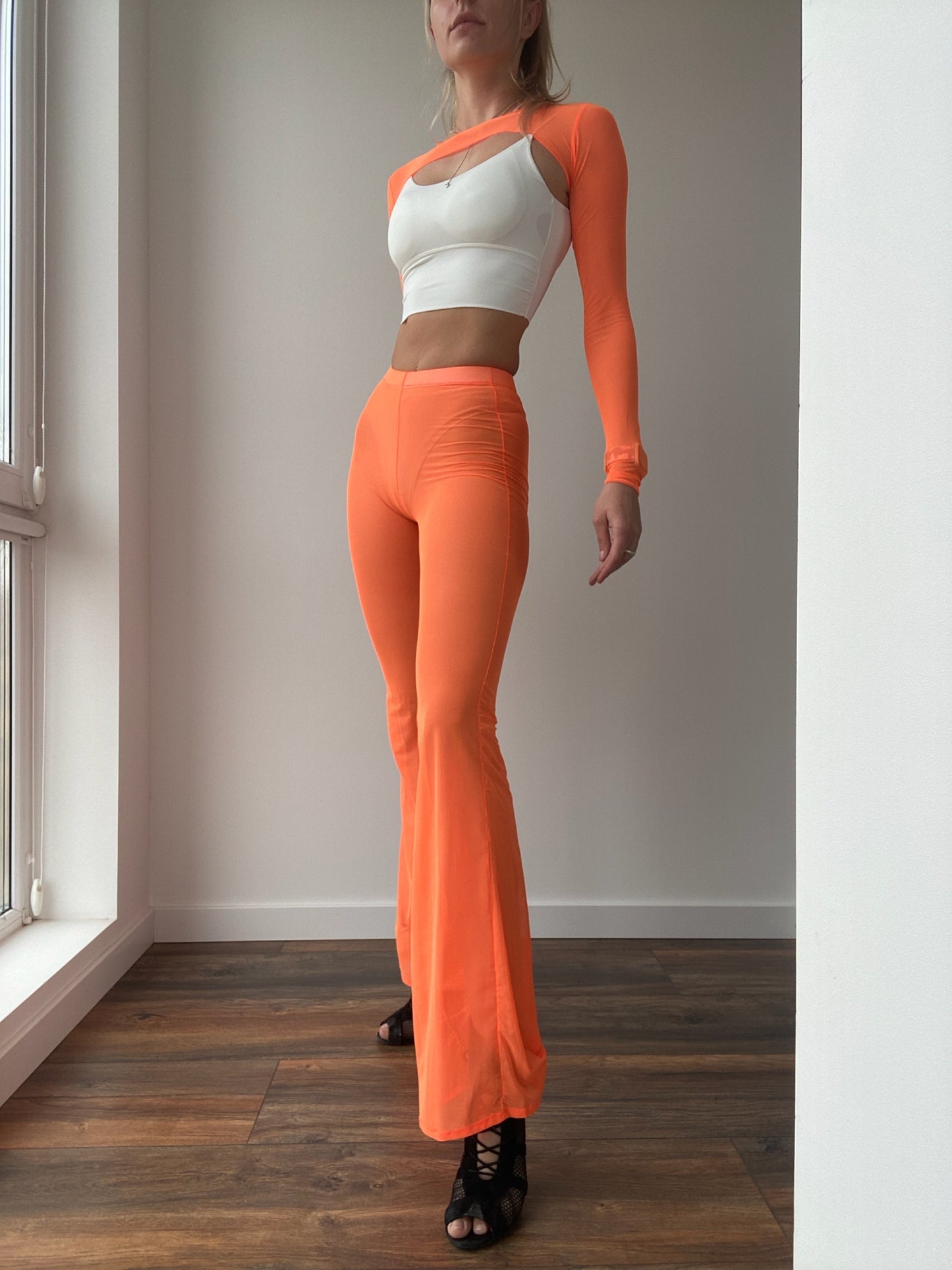 Orange Mesh Bolero Sleeves