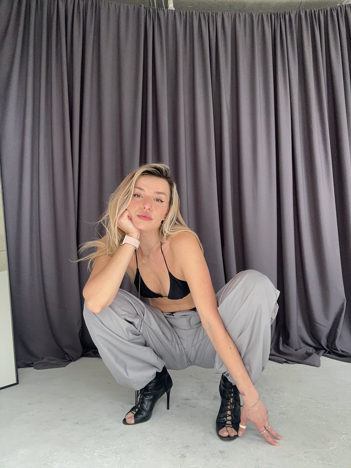 Grey Oversize Cargo Pants