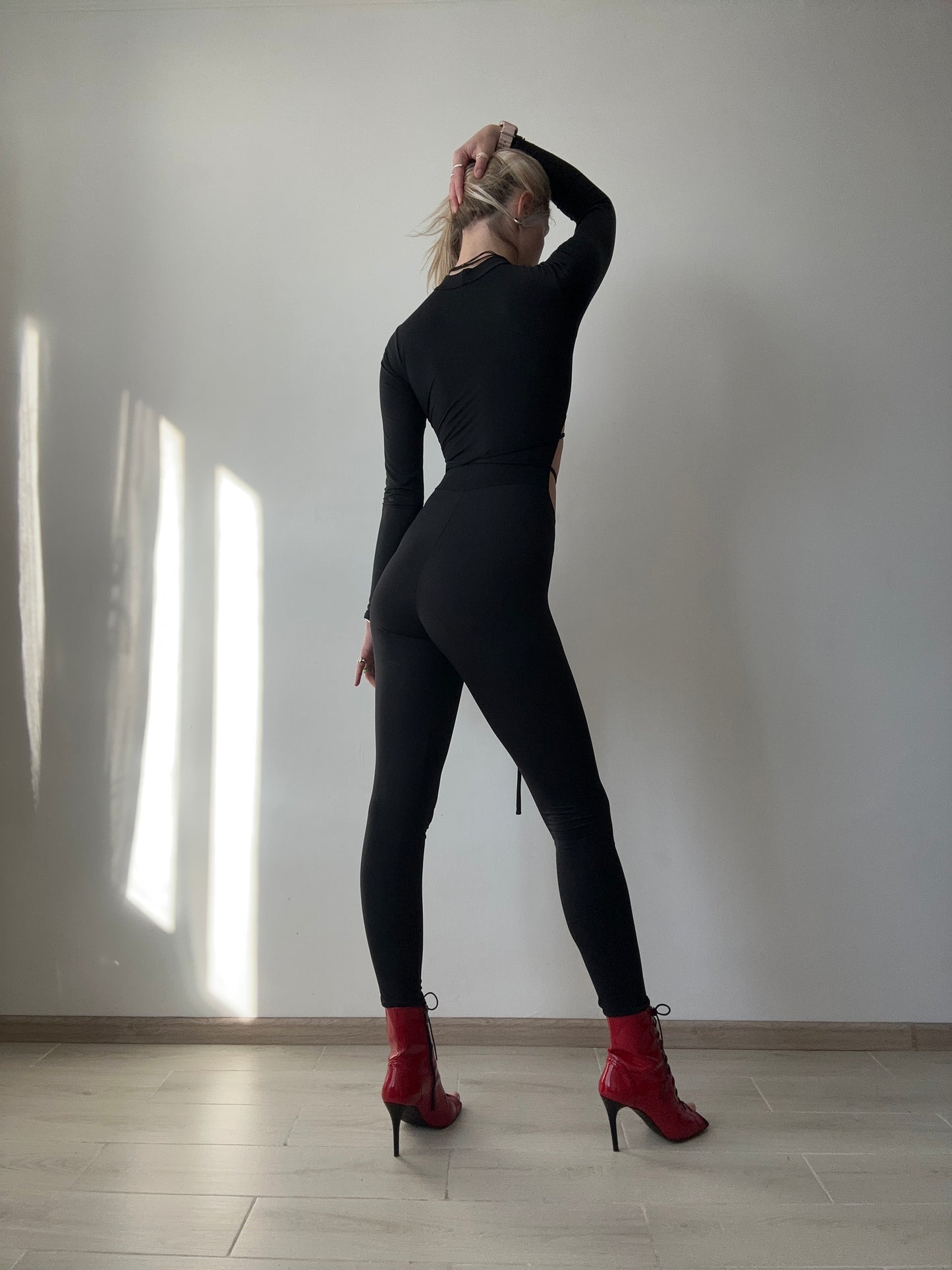 Black Cut Out Jumpsuit with Ties