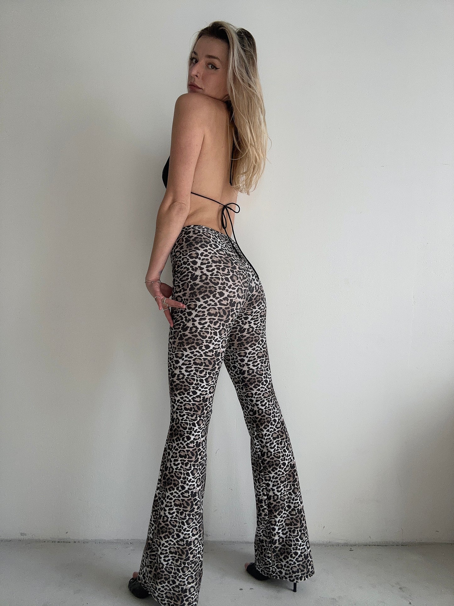 Leopard Print Flared Pants