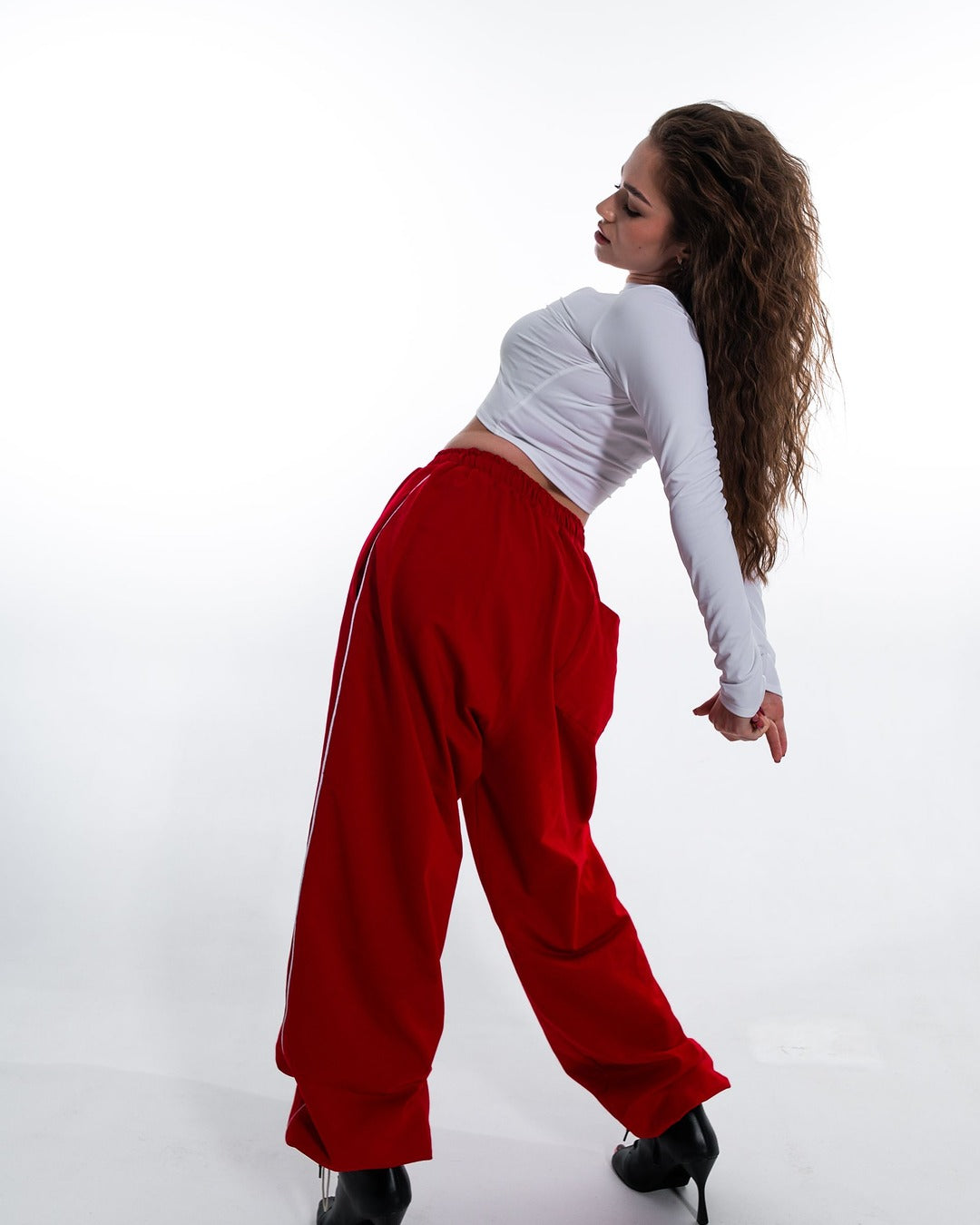 White Keyhole Long Sleeve Crop Top