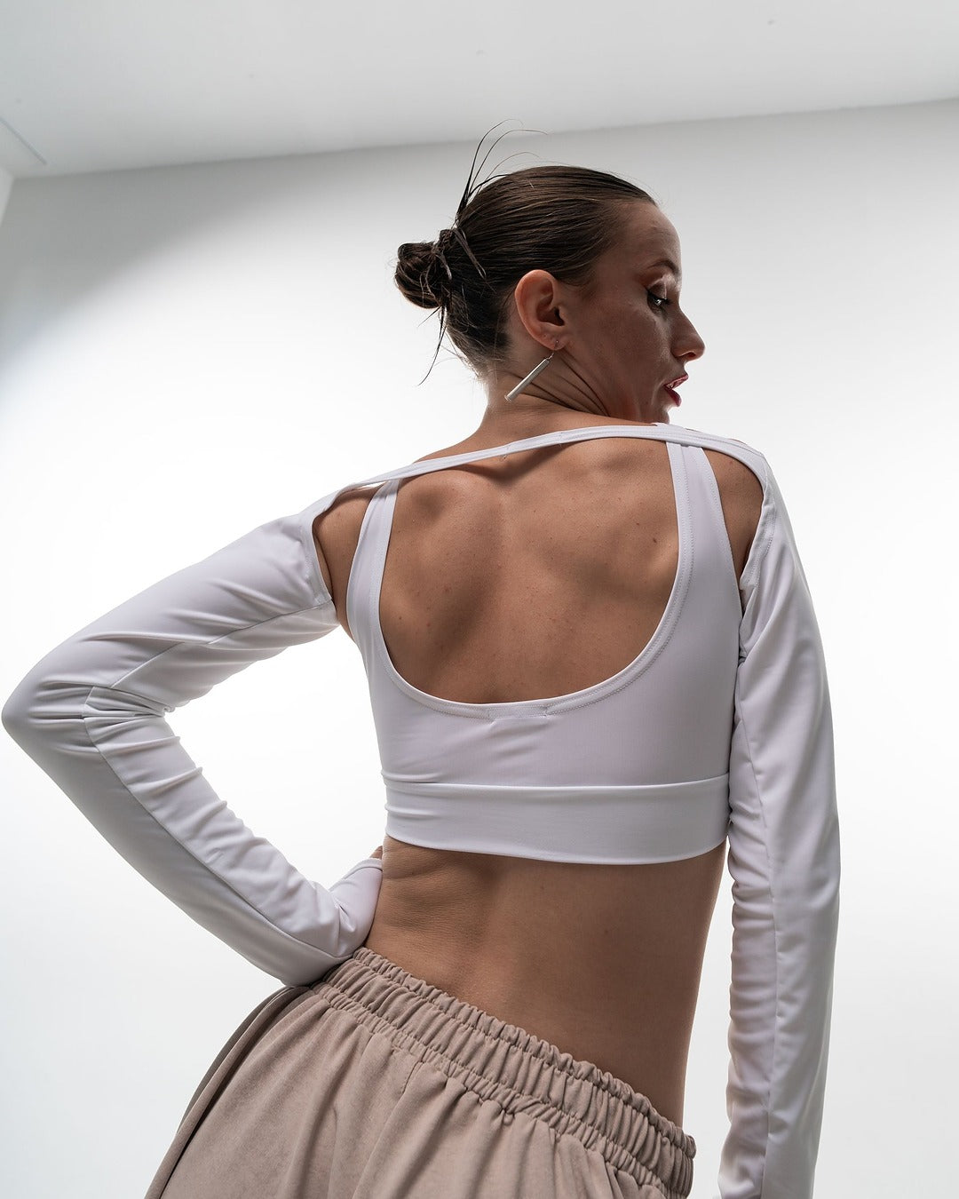 Beige Tie Dye Wide Leg Pants