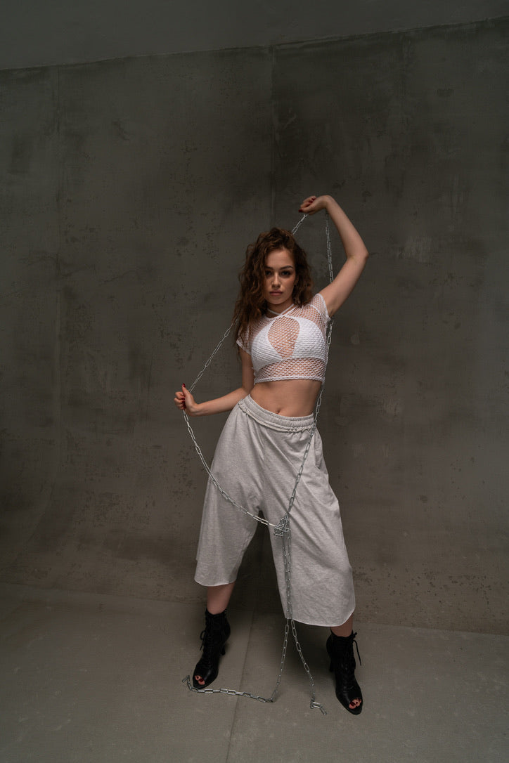 Grey Oversize Hip Hop Shorts