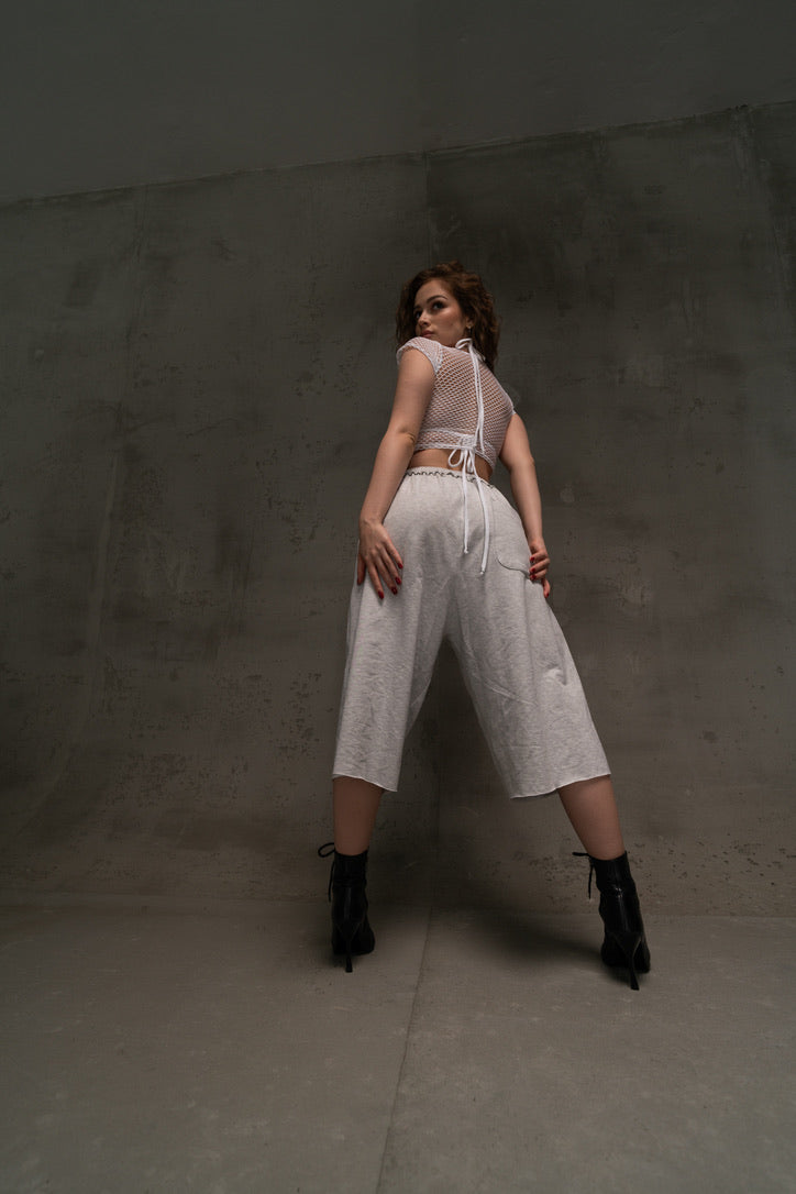 Grey Oversize Hip Hop Shorts