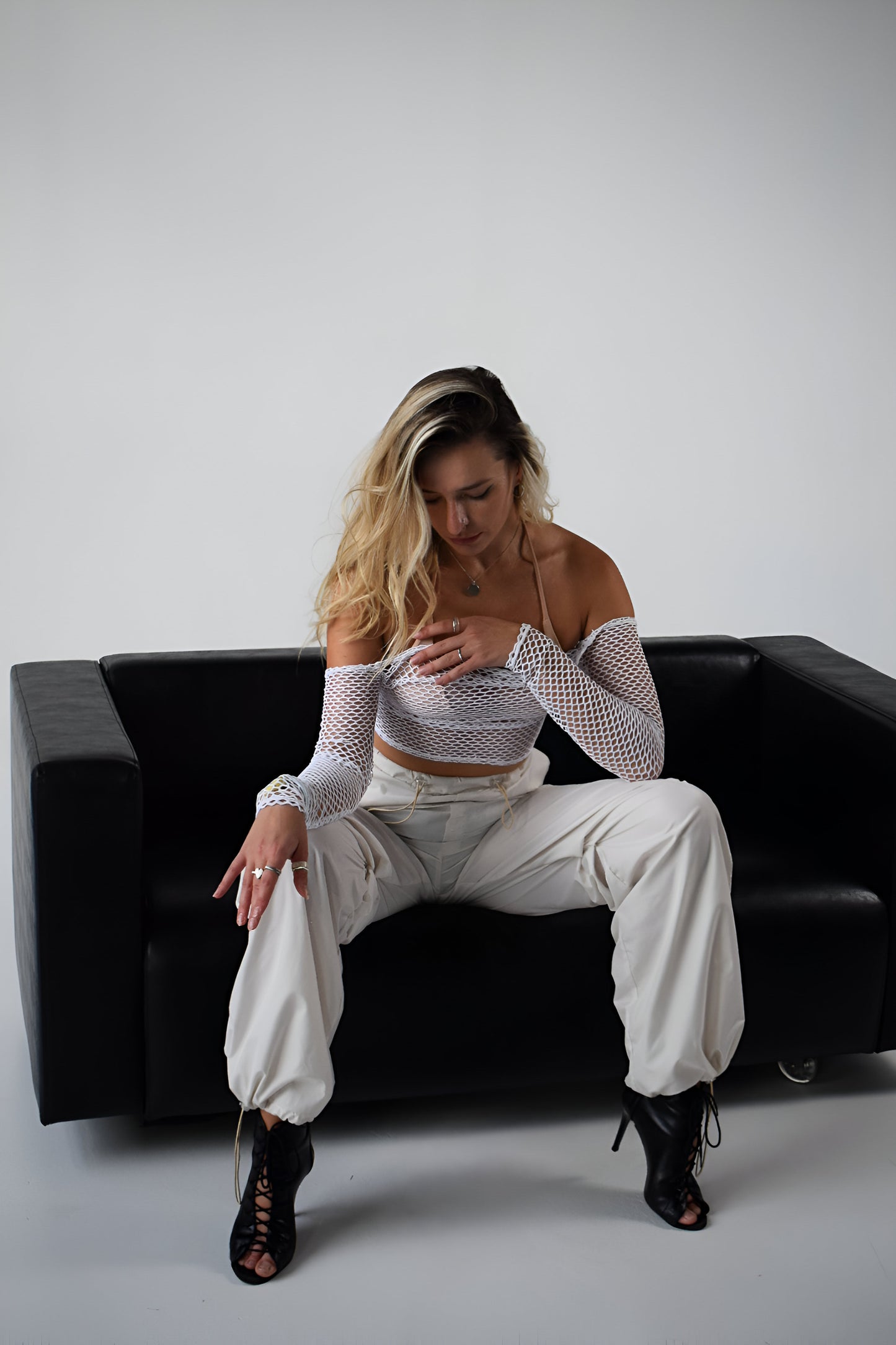 White Cargo Wide Leg Pants