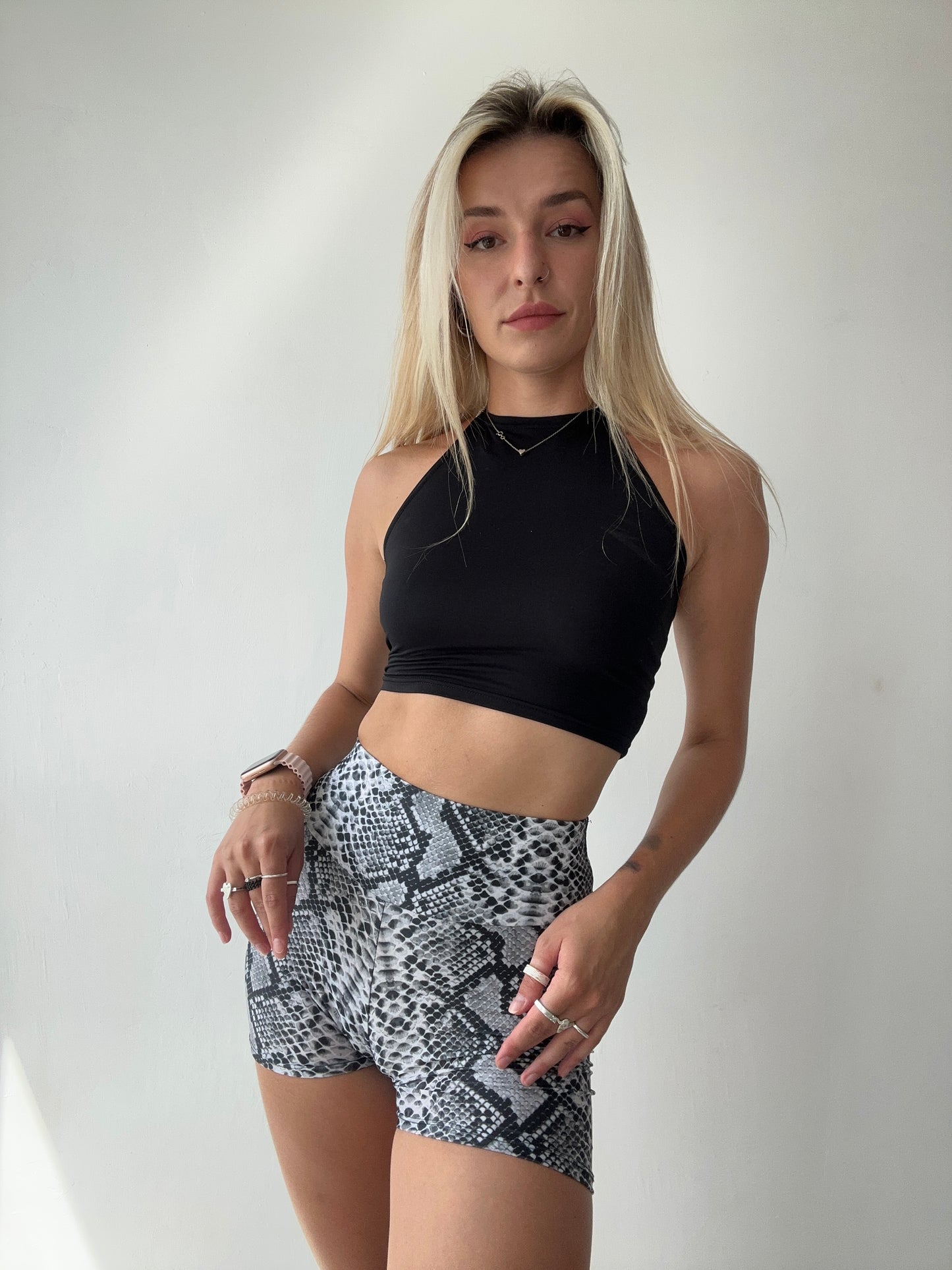 Black High Neck Tank Crop Top