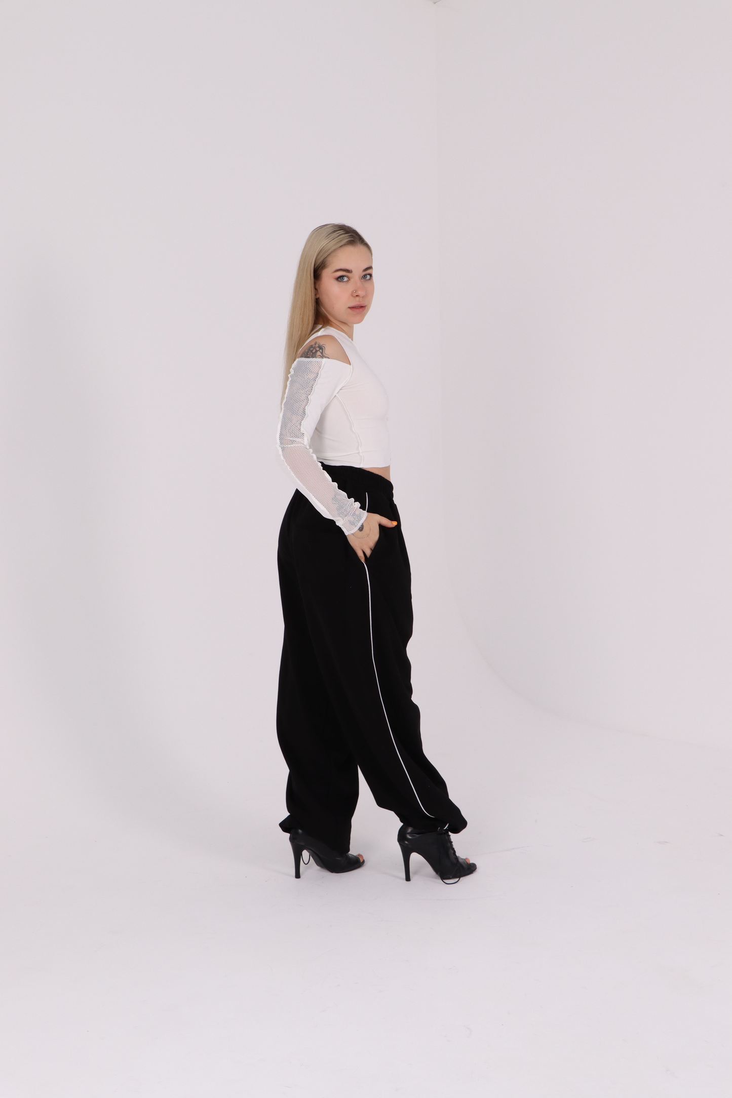 Black Hip Hop Wide Leg Pants