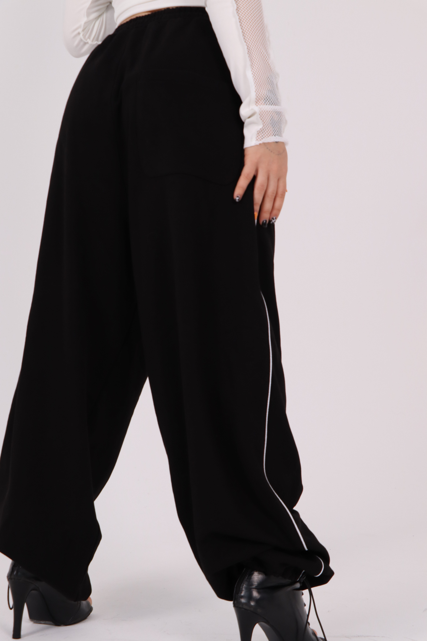 Black Hip Hop Wide Leg Pants