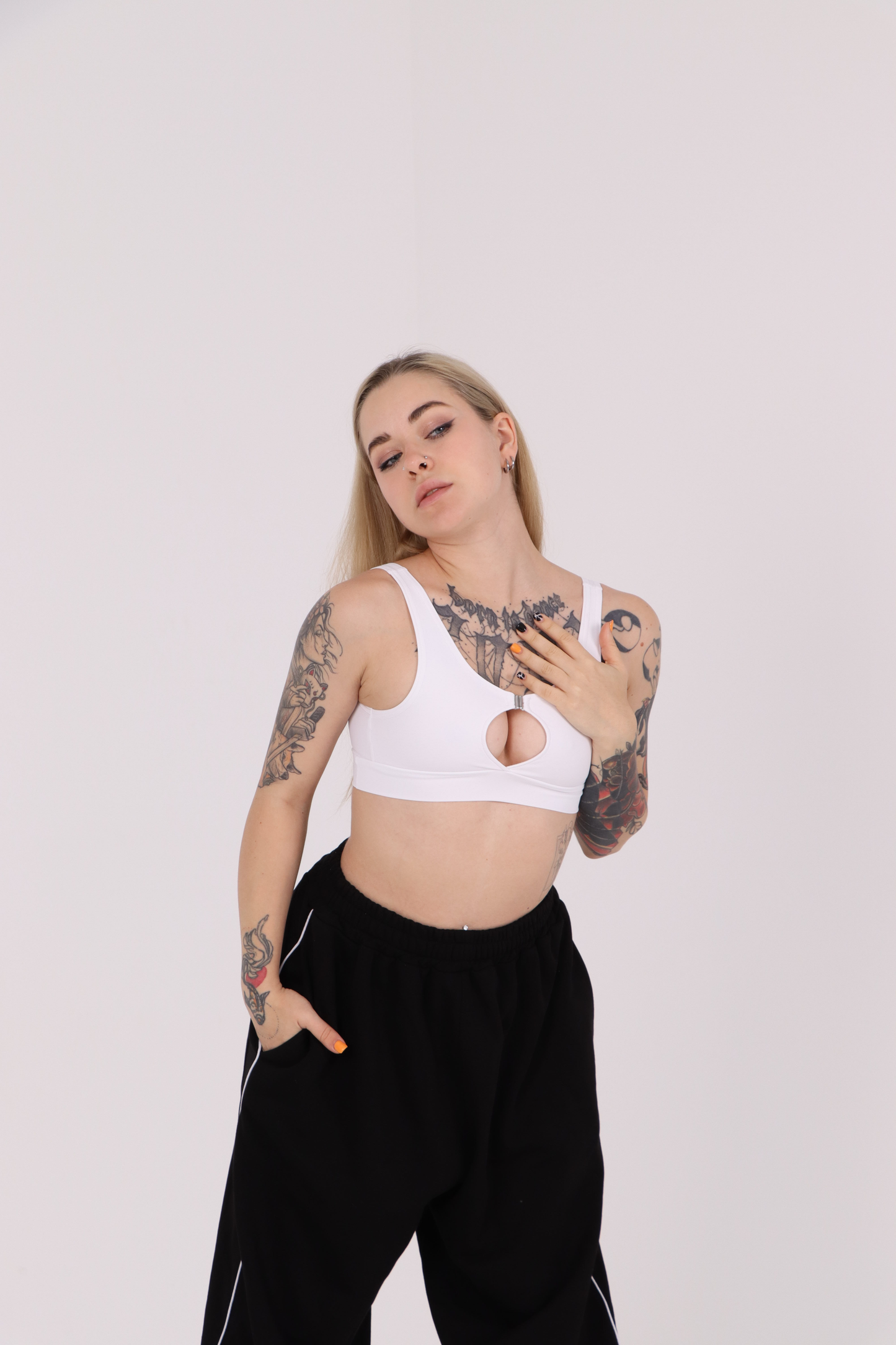 White Front Clasp Bralette Crop Top