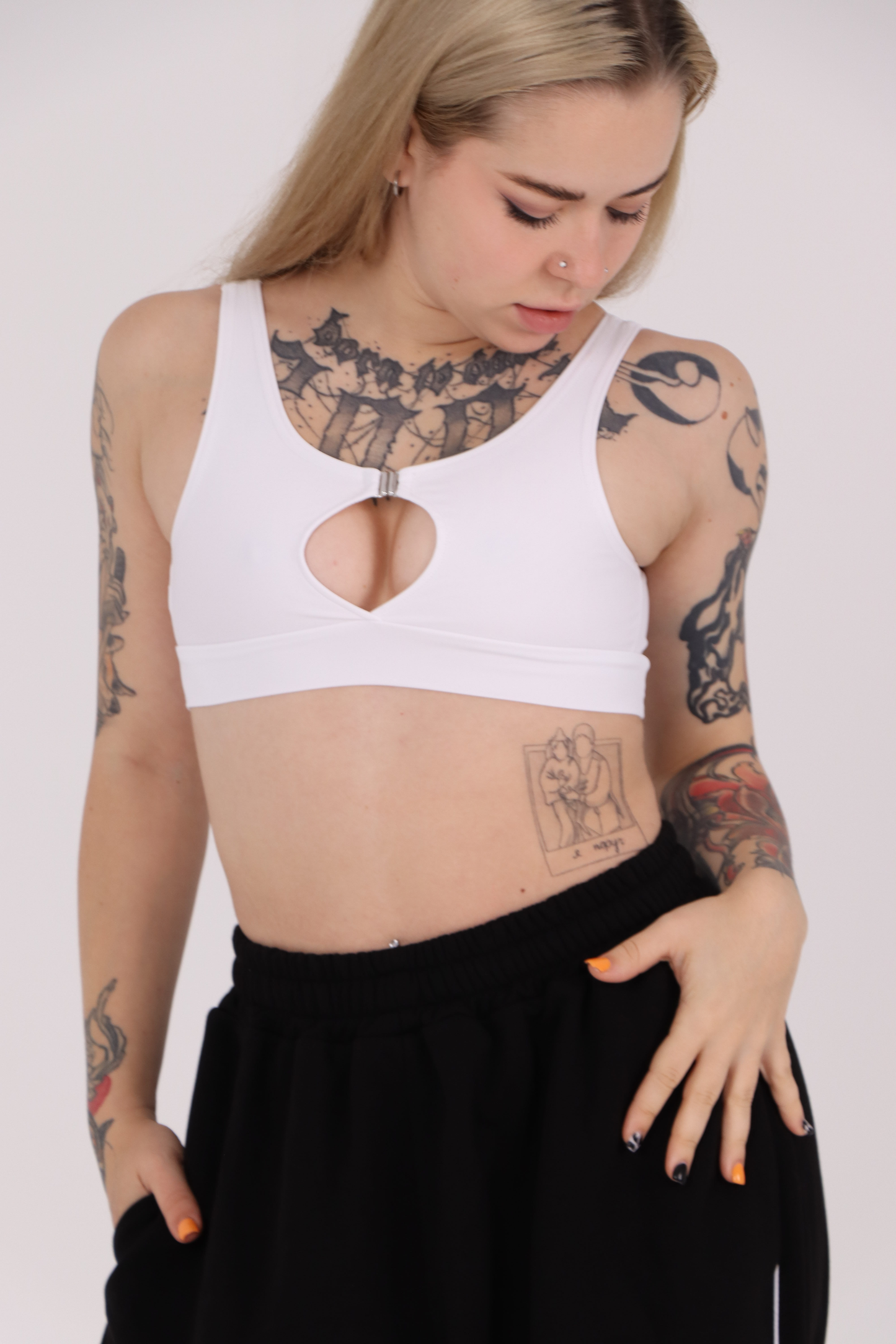White Front Clasp Bralette Crop Top