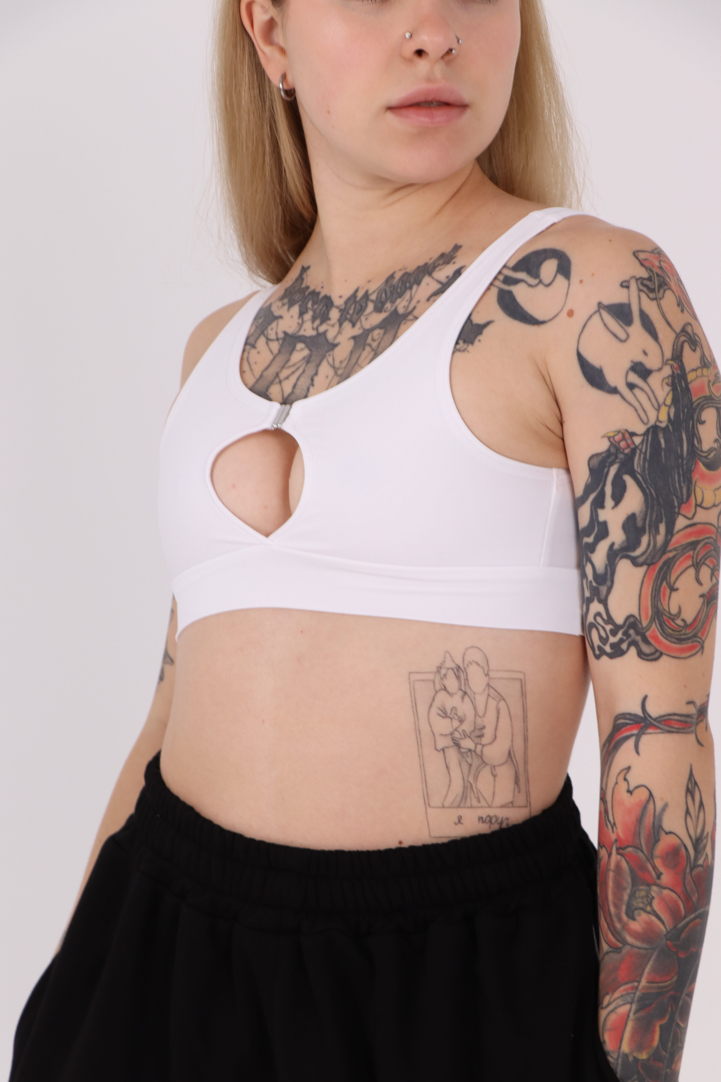 White Front Clasp Bralette Crop Top