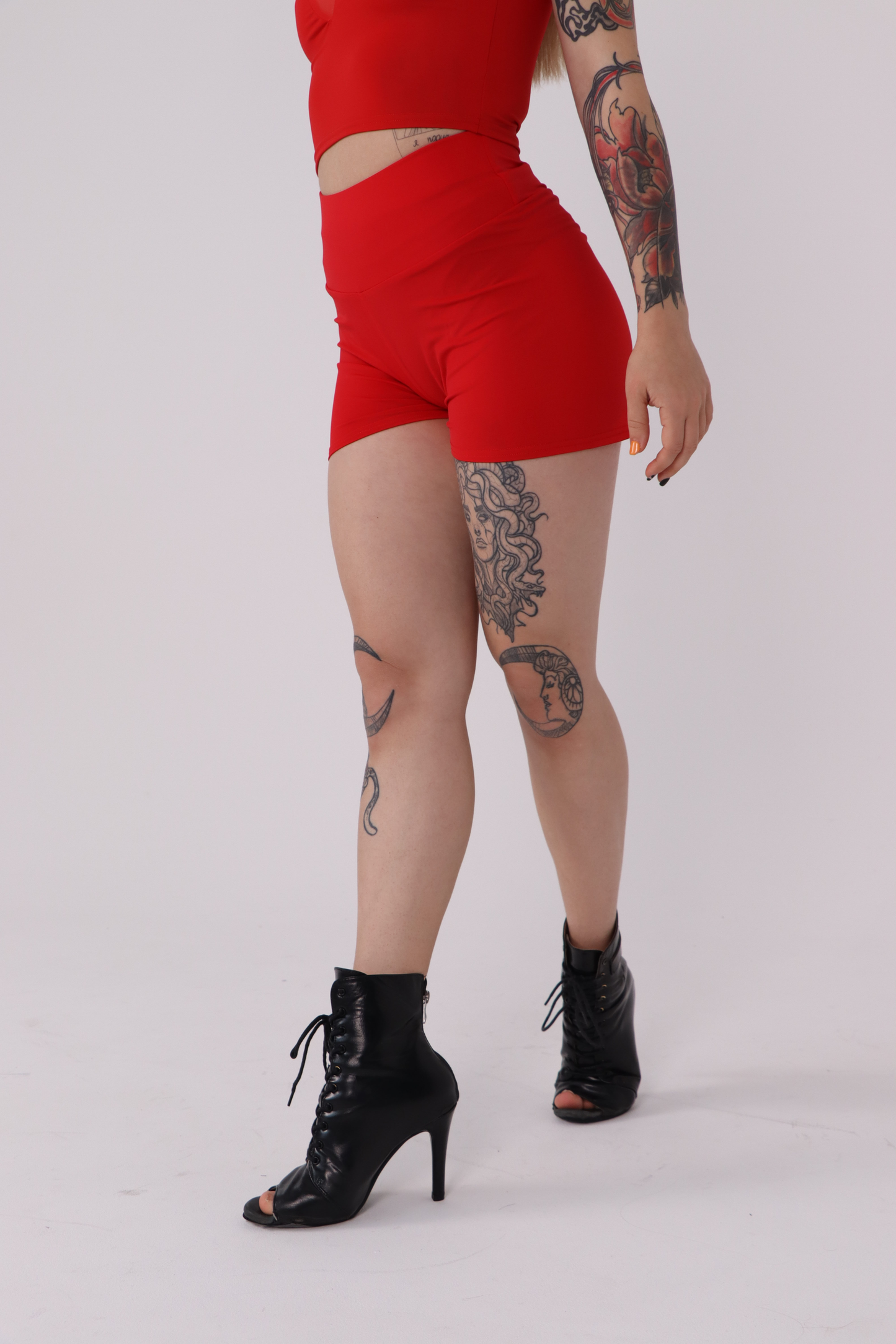 Red Cheeky Booty Shorts