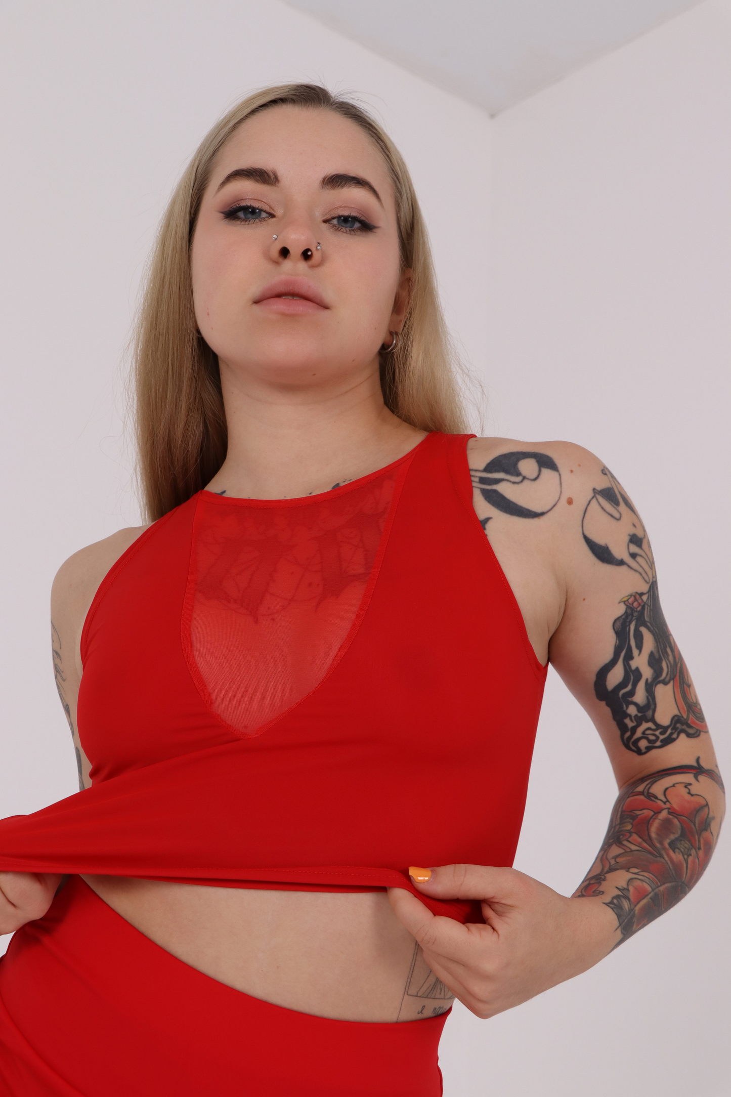 Red Cheeky Booty Shorts