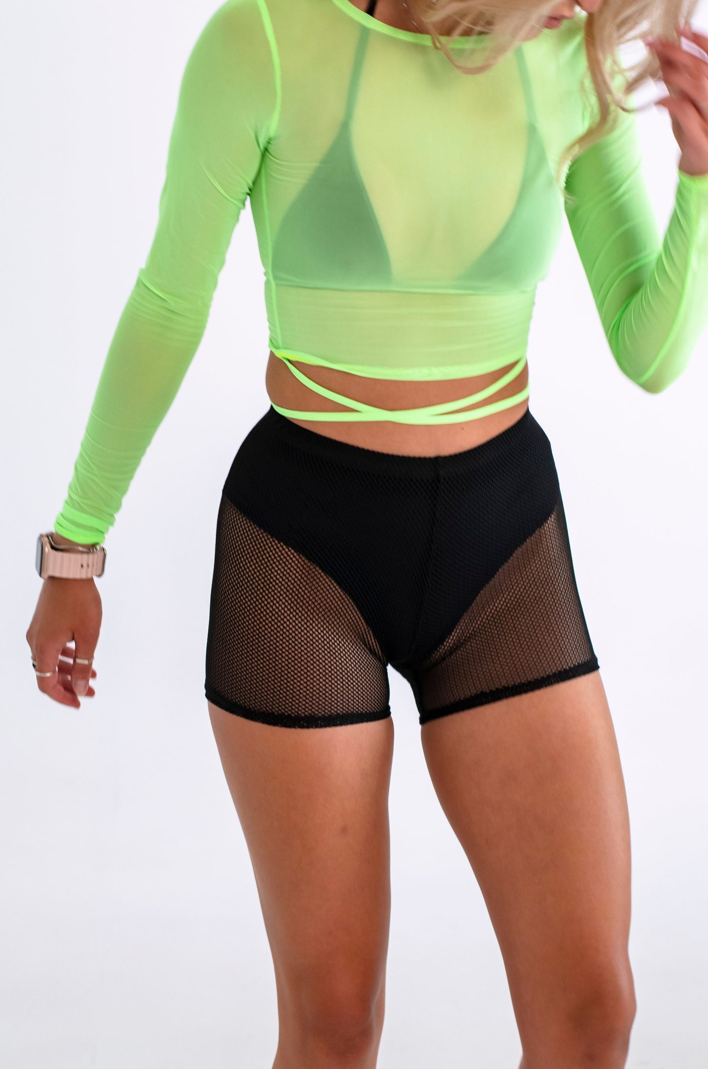 Black Mesh Biker Shorts