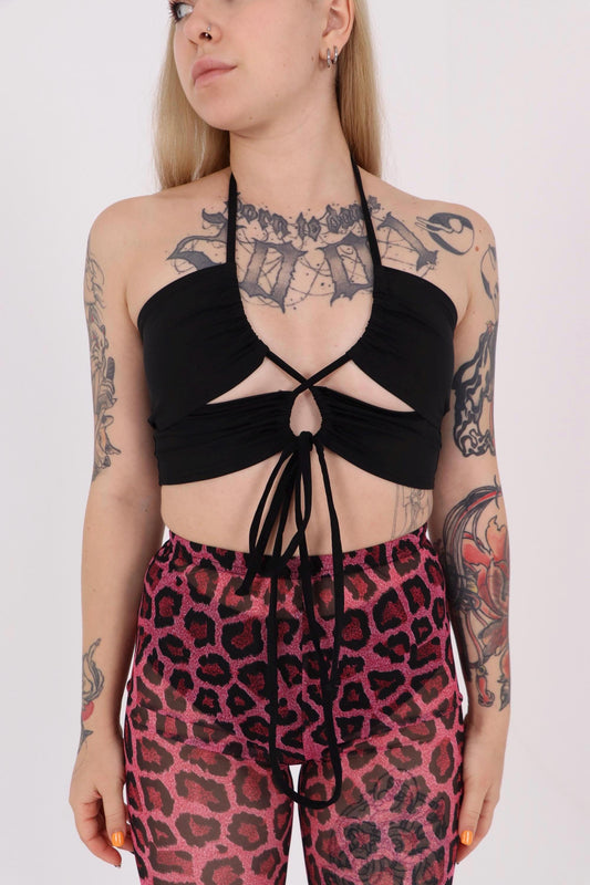 Black Multiway Tie Crop Top