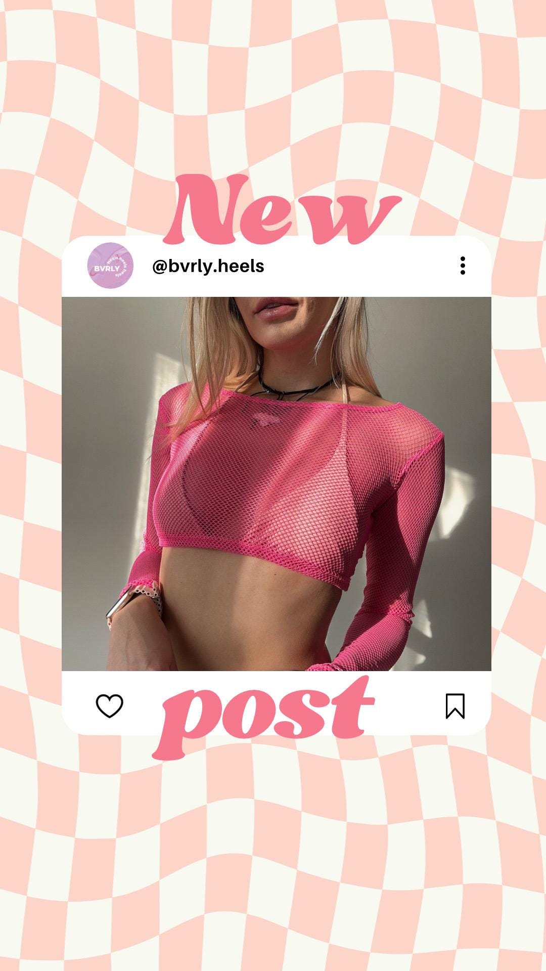 Pink Mesh Long Sleeve Crop Top