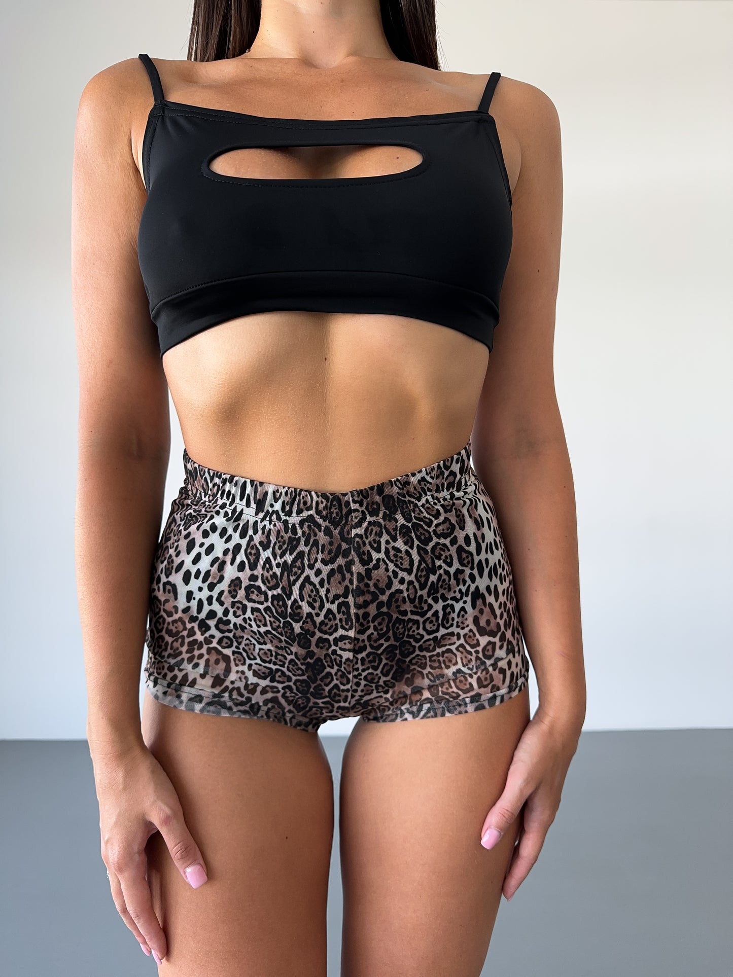 Wild Leopard Mesh Booty Shorts