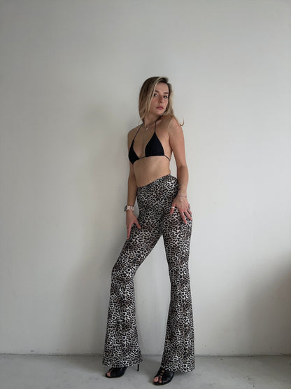 Leopard Print Flared Pants