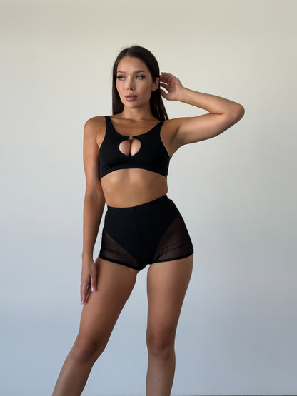 Black Front Clasp Bralette Top