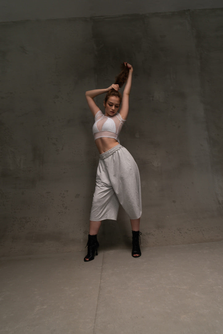 Grey Oversize Hip Hop Shorts