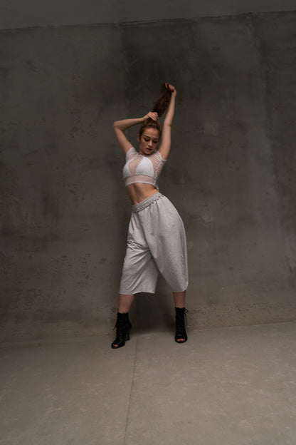 Grey Oversize Hip Hop Shorts