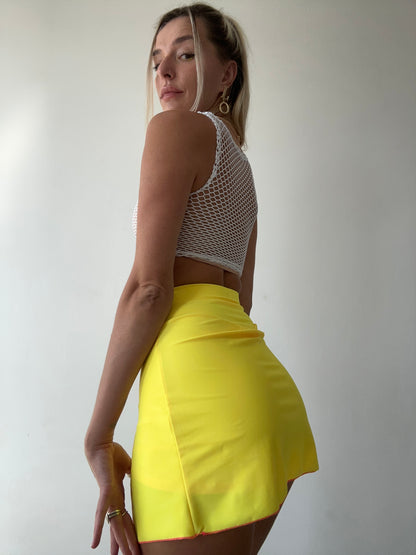 White Fishnet Tank Top