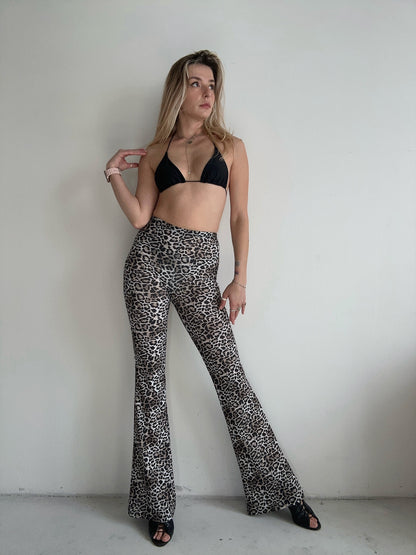 Leopard Print Flared Pants