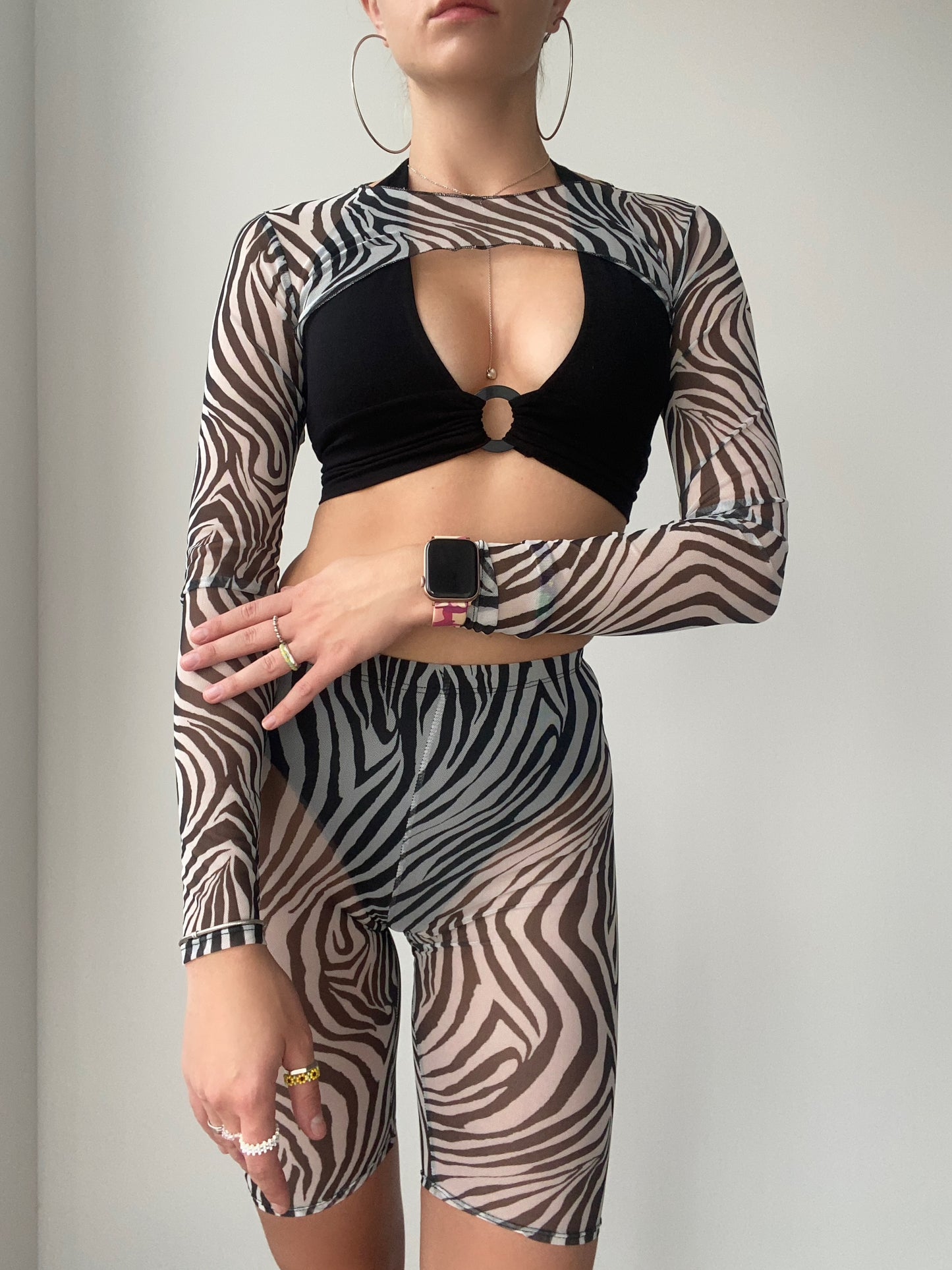 Zebra Mesh Bolero Shrug