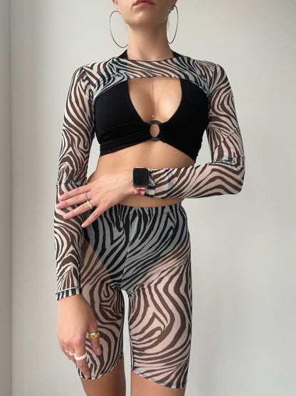 Zebra Mesh Bolero Shrug
