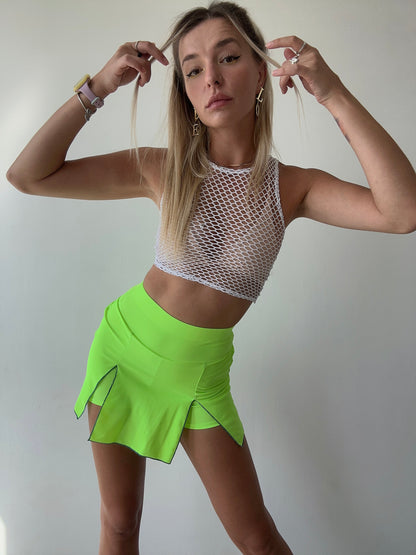 White Fishnet Tank Top