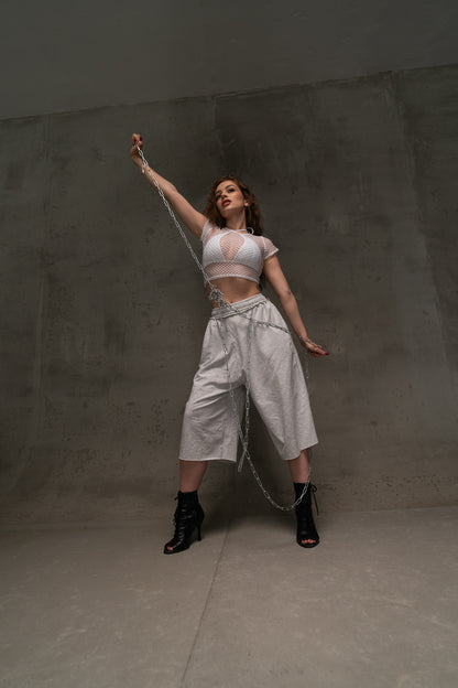 Grey Oversize Hip Hop Shorts