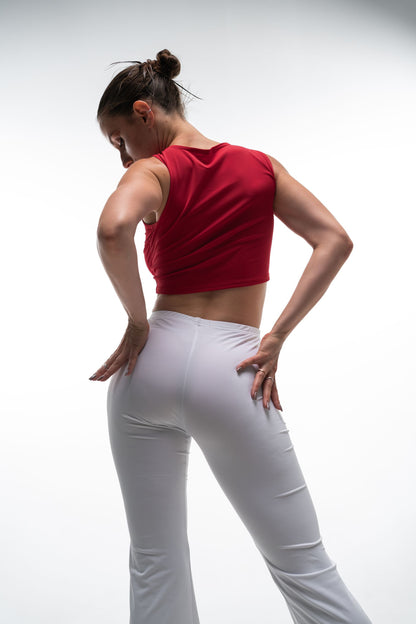 White High Waist Stretch Pants