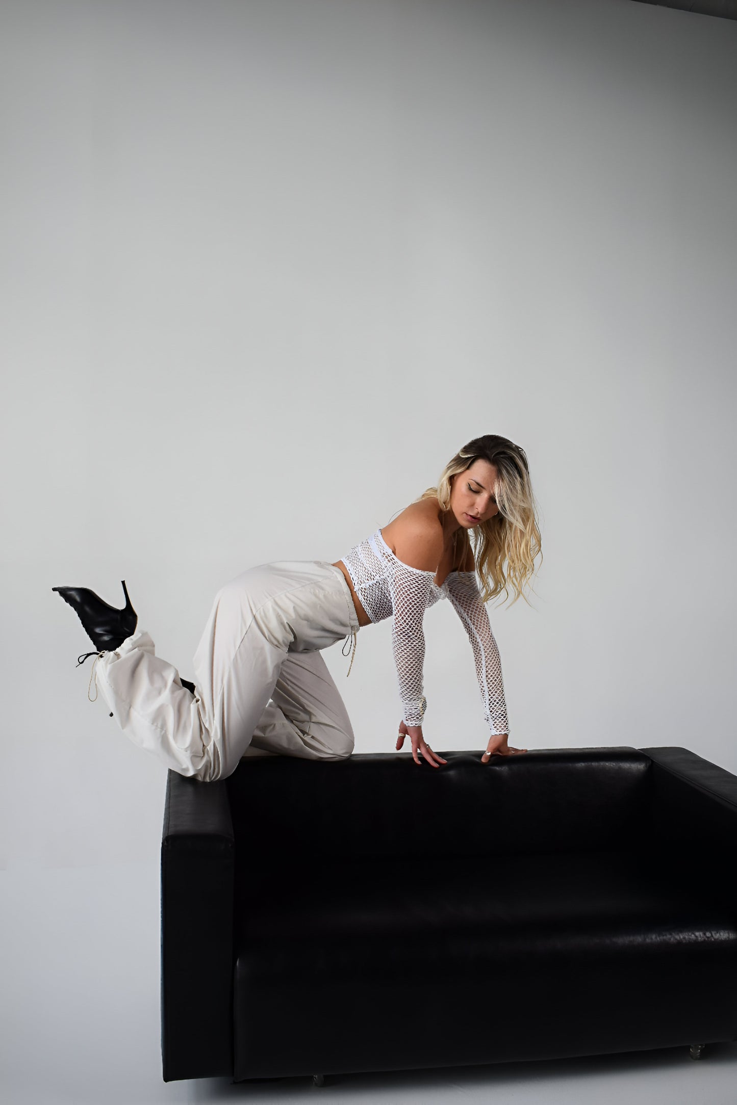 White Cargo Wide Leg Pants