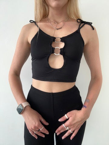 Knit Sleeveless Ring Detail Top