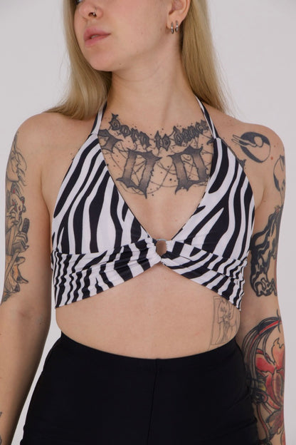 Zebra Ring Halter Top
