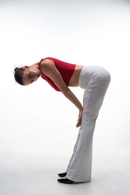 White High Waist Stretch Pants