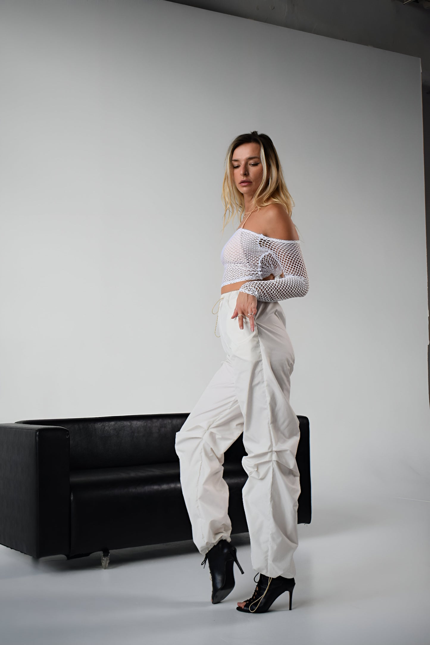 White Cargo Wide Leg Pants