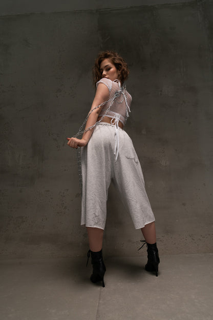 Grey Oversize Hip Hop Shorts