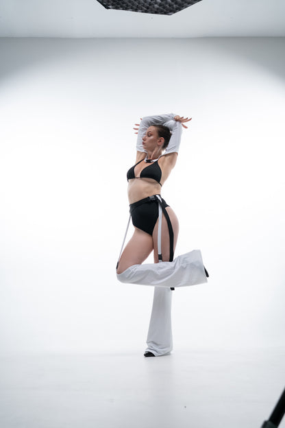 White High Cut Rave Dance Pants