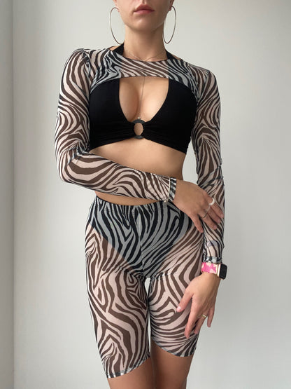 Zebra Mesh Bolero Shrug